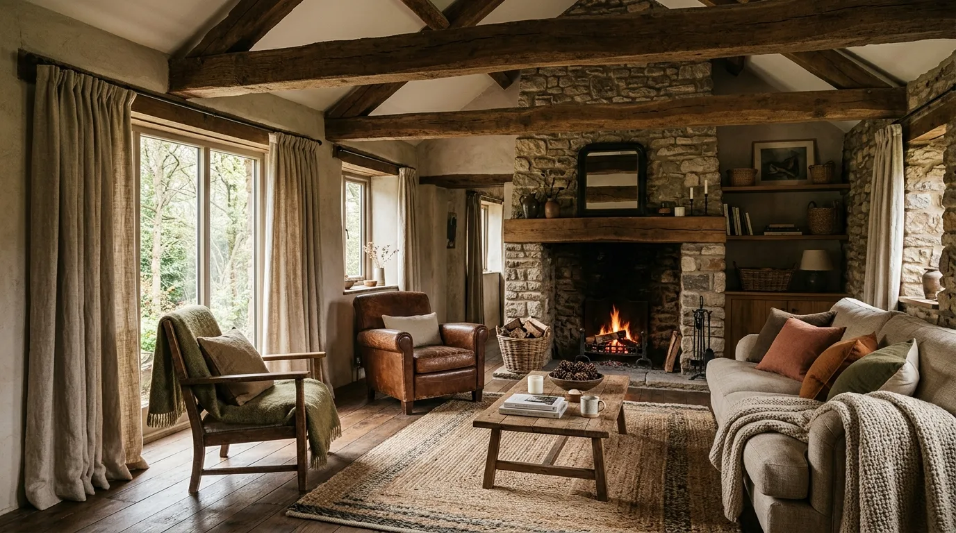 Let natural light shape the mood inspiration for an earthy living room.